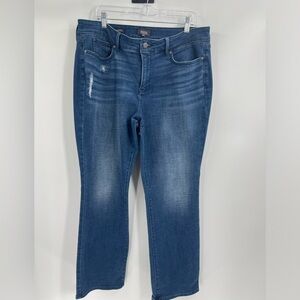 Nydj not your daughter jean marilyn straight blue denim jeans size 16 petite 16P